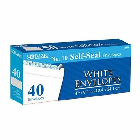 BAZIC PRODUCTS Bazic   #10 Self-Seal White Envelope 40/Pack , 24PK BA36527